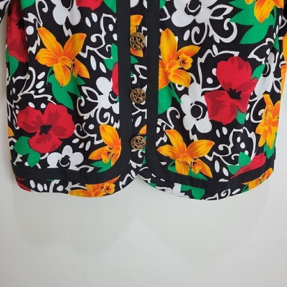 VintageāBoldāDaffodilsĀ andāPoppiesāButtonedāBlouse - Picture 5 of 11